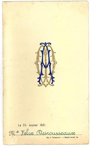 1931 menu mariage michel agnes1