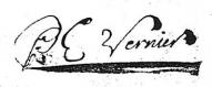 1718 signature pierre everard vernier 1