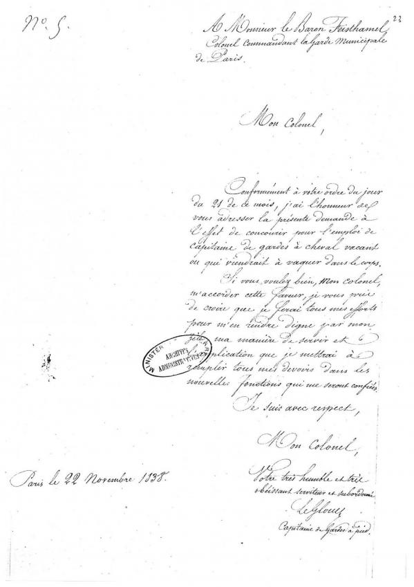 1838 11 22 jm le glouet correspondance